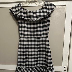 Ann Taylor black and white gingham dress